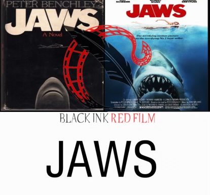 Cover for Jaws Episode with both novel and film poster.